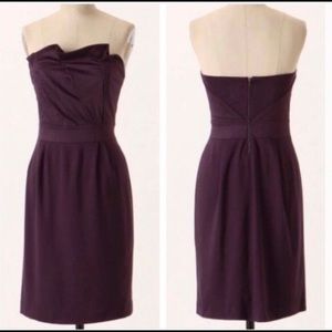 Anthropologie Deletta Eggplant Strapless Dress